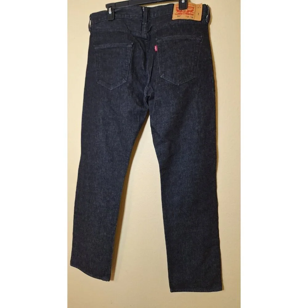 Levis 501 Jeans Mens 34X32 Black‎ Button Fly Straight Leg Cowboy Rancher
